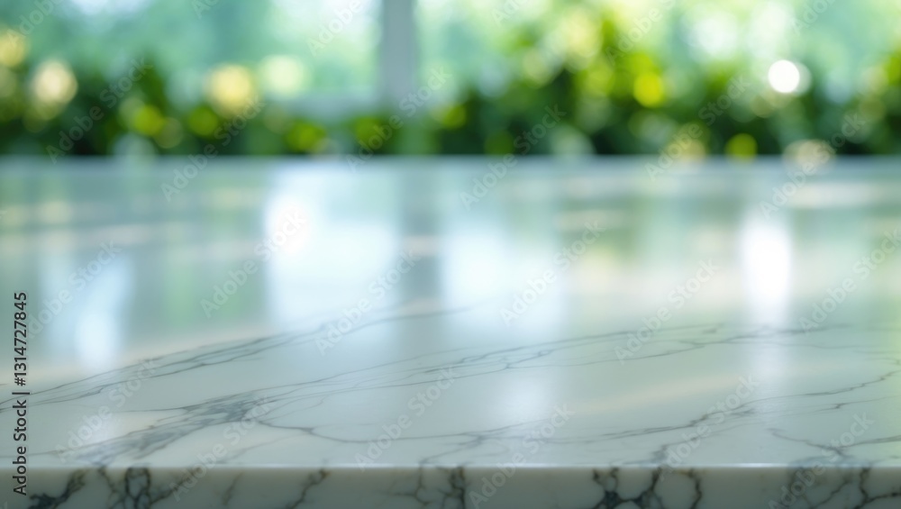 Poster selective focus. elegant product display background featuring a marble top in front of a blurred lar