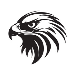 Fototapeta premium Powerful Black and White Eagle Head illustration