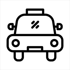 taxi line icon vector illustration isolated on white background