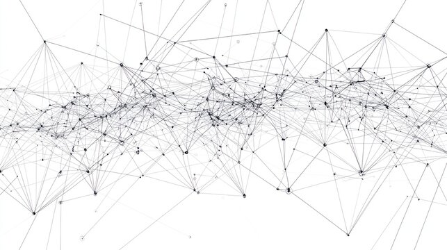 Abstract network graphic; digital connections on white background; data flow visualization;  for presentations