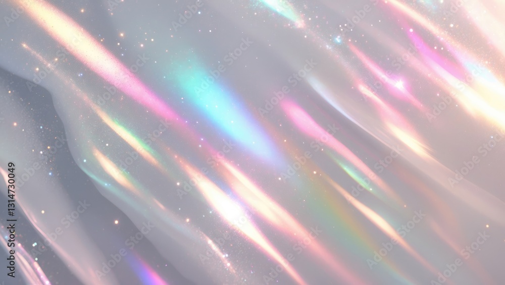 Poster Background Texture of Prism Light with Rainbow Overlay and Sunlight Glitter