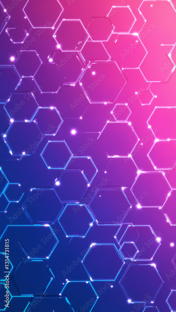 Poster glowing digital hexagon abstract background