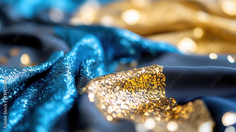 Poster sequins scattered on the fabric, creating a luxurious effect .