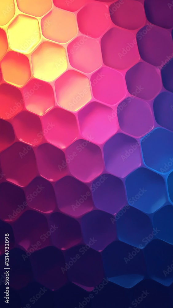 Poster glowing digital hexagon abstract background