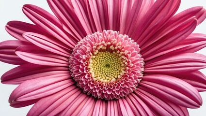 Obraz premium Pink daisy flower on a white background. No shadows with clipping path. Close-up view. Nature.