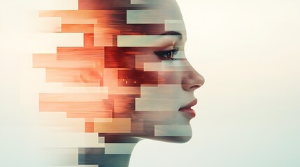 Digital transformation exploring human emotions in abstract art modern studio digital illustration conceptual view