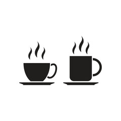 Coffee cup set icon for food apps and websites template. Cups of coffee tea collection. Hot drink with steam icon vector