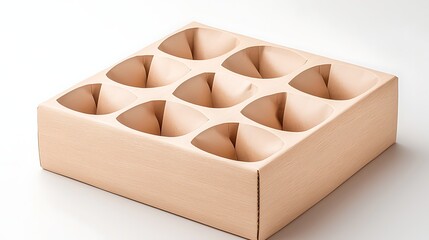 Creative wooden organizer with unique curves studio setting product photography minimalist design top view modern aesthetic