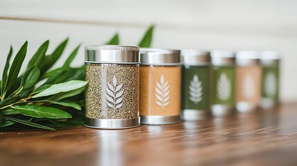 Spice selection showcase kitchen product photography natural setting close-up culinary inspiration