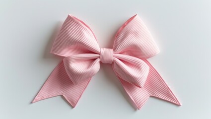 Pink hair bow on a white background.
