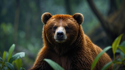 Fototapeta premium Picture of a Sun bear at the Conservation Center.