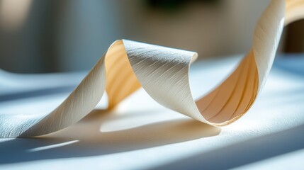 Shadow from a twisted paper tube creating an unusual shape . 