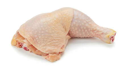 Raw chicken thighs including thighs and drumsticks, skin-on and bone-in, Fresh Raw Chicken Leg Quarter on White Background – Uncooked Poultry Meat for Cooking