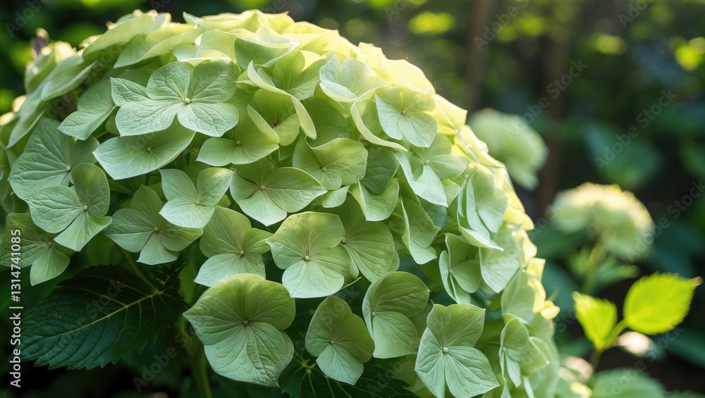 Poster close-up view of a textured plant featuring an intricate vein pattern, clustered densely packed leav