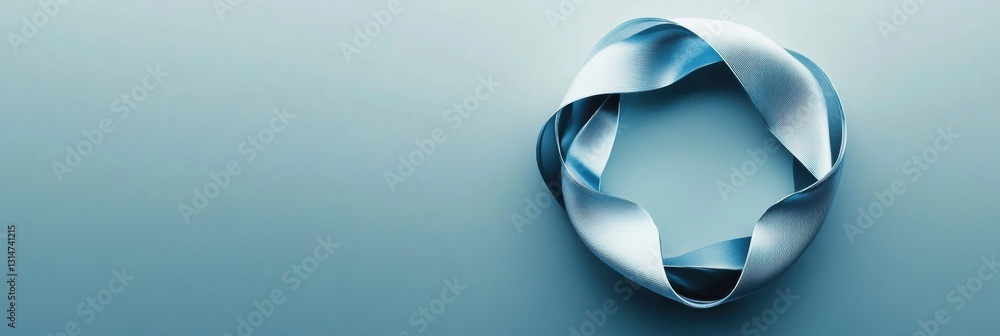 Poster Circular recycling loop symbolizes the continuous cycle of sustainable consumption in a minimalist design for eco friendly awareness
