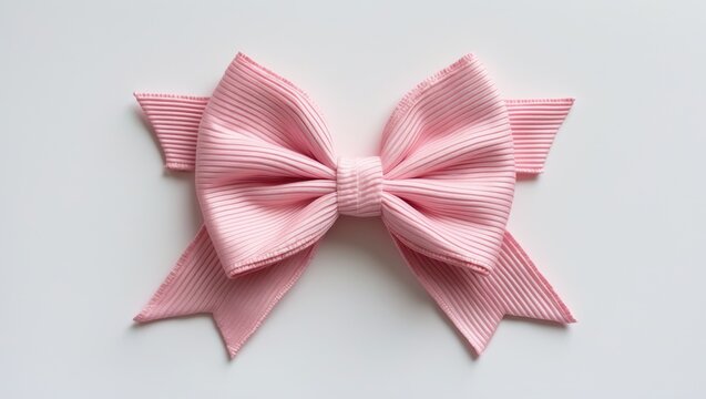 Pink hair bow displayed on a white background.