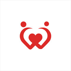 Valentine red heart icon. Heart shape Isolated on white background.