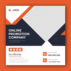 Digital marketing and corporate business promotion social media post design banner template