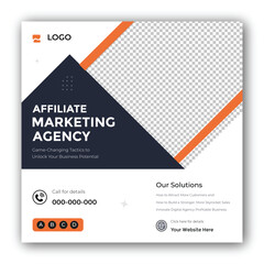 Digital marketing and corporate business promotion social media post design banner template