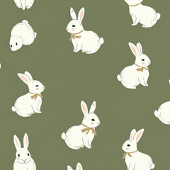 Seamless Cute Bunny Pattern &ndash; 100% Tileable Design