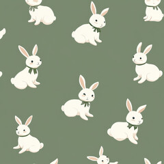 Seamless Cute Bunny Pattern – 100% Tileable Design