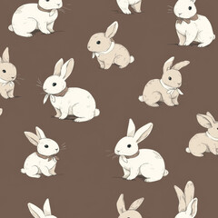 Seamless Cute Bunny Pattern &ndash; 100% Tileable Design