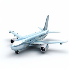 Obraz premium an AI Image Generator, White Commercial Airplane Displayed