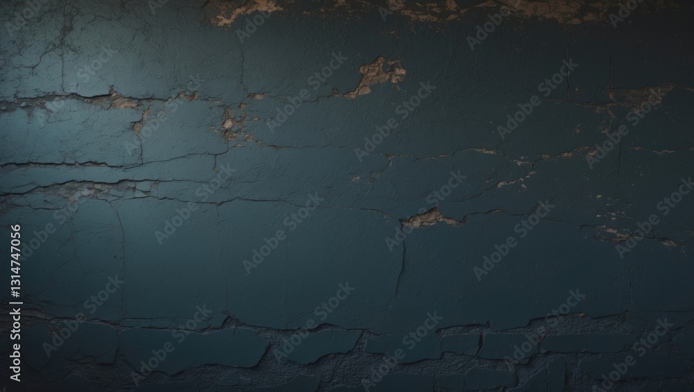 Aufkleber close-up view of a retro plain dark wall background texture for showcasing, advertising, or promotin