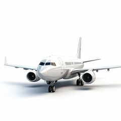 Obraz premium an AI Image Generator, White Commercial Airplane Displayed