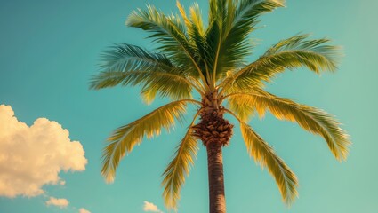 beautiful palm tree under a clear sky
