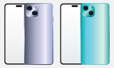 Mobile phone device mockup template vector illustration Modern smartphone with blank screen