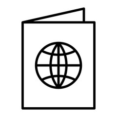 Passport icon in line style