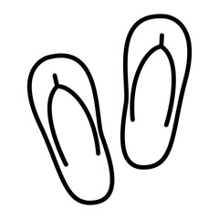 Sandals icon in line style. Flip flop icon in line style