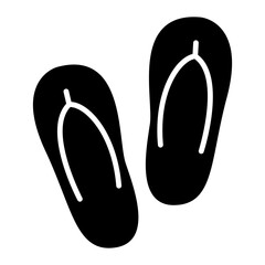 Sandals icon in glyph style. Flip flop icon in glyph style