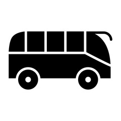Bus icon in glyph style