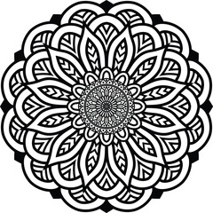 Beautiful floral pattern mandala art isolated on a white background, decoration element for meditation poster, yoga, banner, henna, invitation, cover page, design element mandala art, vector art