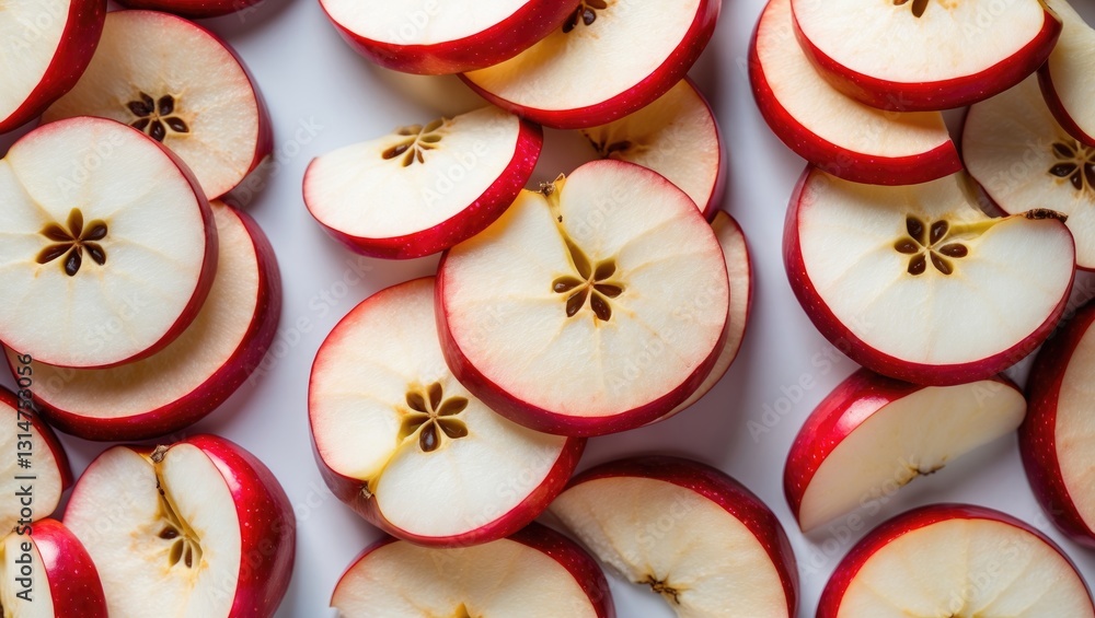 Aufkleber Falling red apple slice isolated on a background with a clipping path.