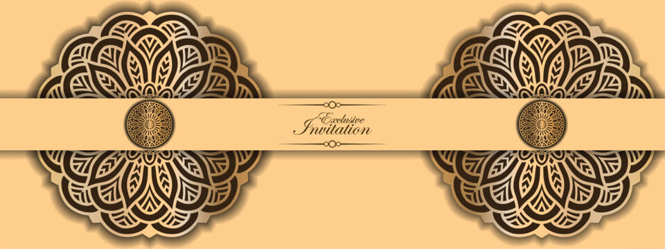 Luxury ornamental mandala background with golden arabesque patterns, element for invitation, meditation poster, yoga, wedding, book cover, cover page, luxury mandala art illustration vector art