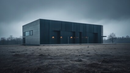 Obraz premium Contemporary building with barren ground