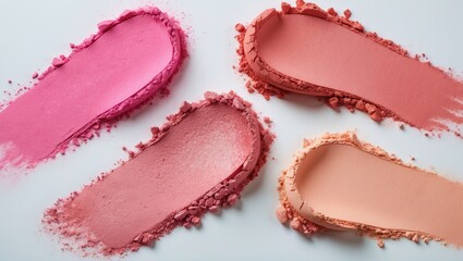Eye shadow pink matte or blusher powder colored texture backdrop.