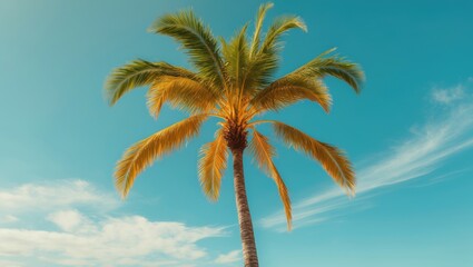 charming palm tree set against a clear sky