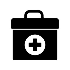 Icon a first aid kit, isolated against a clean background.