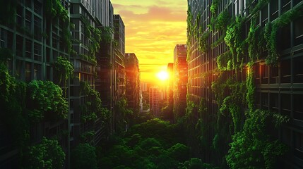 Obraz premium sunset over the city