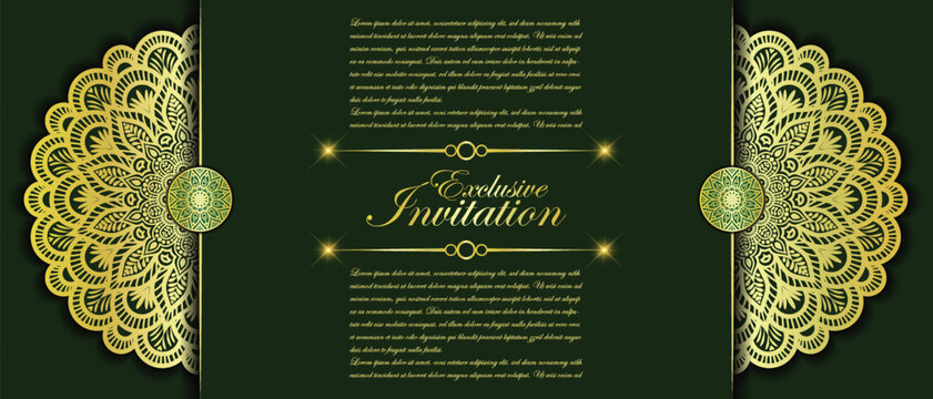 Luxury ornamental mandala background with golden arabesque patterns, element for invitation, meditation poster, yoga, wedding, book cover, cover page, luxury mandala art illustration vector art - Powered by Adobe