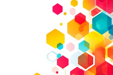 Obraz premium Geometric shapes overlay; colorful abstract modern graphic design for presentation use