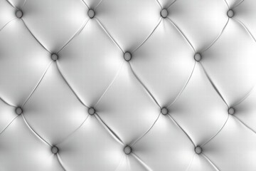 White Leather Upholstery with Diamond-Shaped Tufting