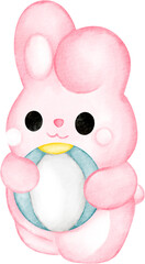 watercolor rabbit cartoon