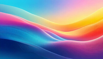 The image showcases an abstract background with colorful waves and flowing lines in vibrant shades