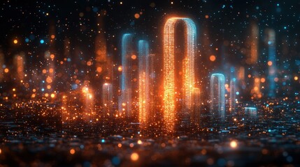 Fototapeta premium Abstract digital city landscape