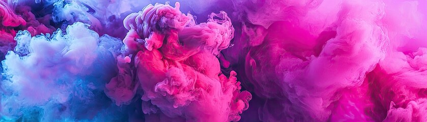 Pink & blue ink swirls, abstract art background